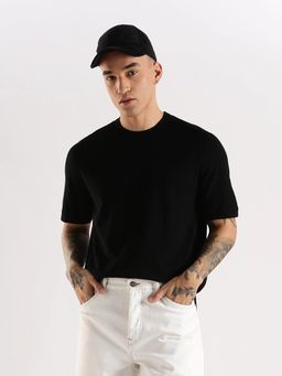 Calvin Klein - Solid Regular Fit Viscose Black T-Shirt
