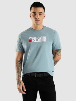 Calvin Klein - Logo Regular Fit Cotton Blue T-Shirt