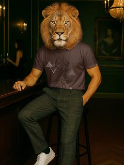 Bewakoof - Party Animal by Bewakoof Men's Coffee Brown Moody Stag Graphic Printed T-shirt