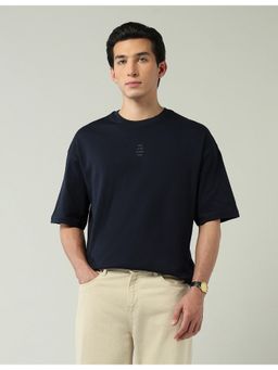 AD By Arvind - Oversized Fit Solid Blue T-Shirt