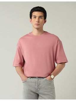AD By Arvind - Oversized Fit Solid Pink T-Shirt