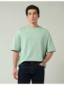 AD By Arvind - Oversized Fit Solid Green T-Shirt