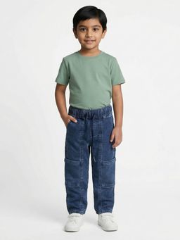 Lil Lollipop - Navy Blue Straight Solid Jeans