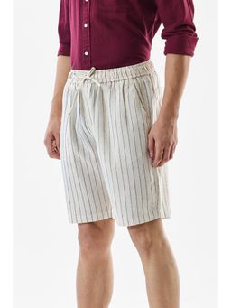 Snitch - Off White Stripes Regular Casual Shorts