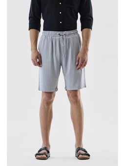 Snitch - Light Grey Stripes Regular Casual Shorts