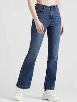 ONLY - Womens Solid Flared Blue Jeans
