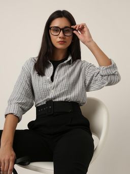 BLNK - Grey Stripes Classic Collar Shirt
