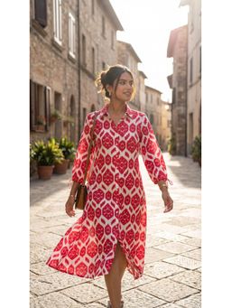 Loveprasha - Red Printed Shirt Dress