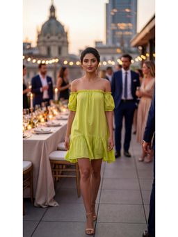 Loveprasha - Lime Green Mini Dress