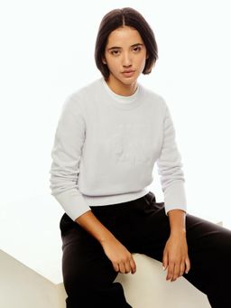 Calvin Klein - Purple Regular Fit Cotton Crew Neck Sweater