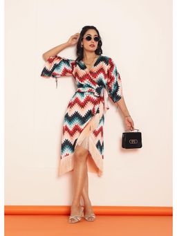 Loveprasha - Printed Wrap Around Dress