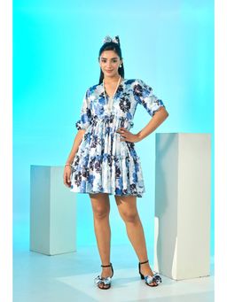 Loveprasha - Printed Mini Tiered Dress