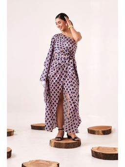 Loveprasha - Printed One -Shoulder Asymmetric Cut-Out Dress