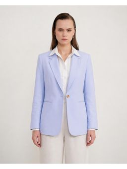 FABLE STREET - Womens Tailored Notch Lapel Single Breasted Blue Blazer