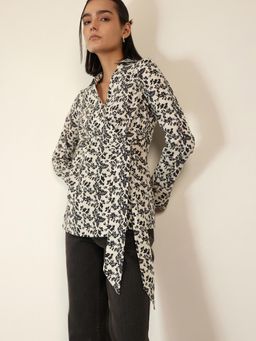 FABLE STREET - White Cotton Wrap Top
