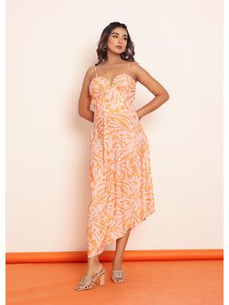 Loveprasha - Adjustable Neck Strap Printed Maxi Dress