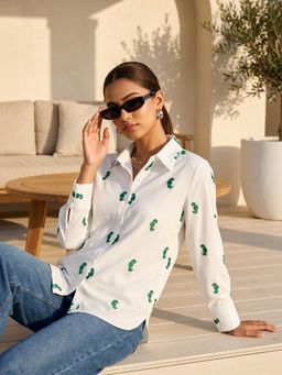 ZUMMER - Off White Embroidered Shirt