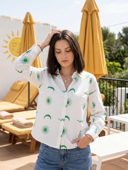 ZUMMER - Off White Embroidered Shirt