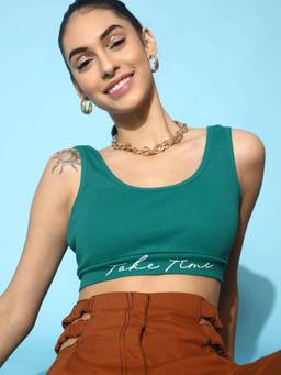 STREET 9 - Teal Rib Crop Top