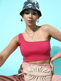 STREET 9 - Pink Rib Crop Top
