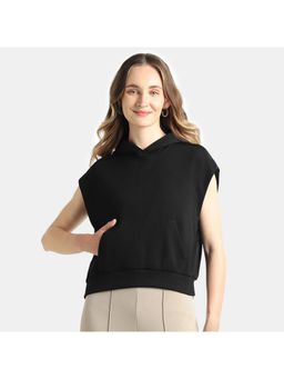 Jockey - WZ10 Women Super Combed Cotton Rich French Terry Oversized Hoodie-Black