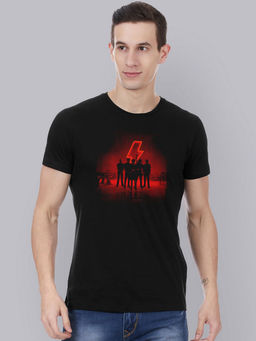 Free Authority - Acdc Printed Black T-Shirt for Men