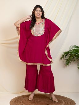 Deebaco - Magenta Kaftan with Sharara
