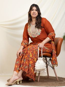Deebaco - Brown Kurti with Sharara