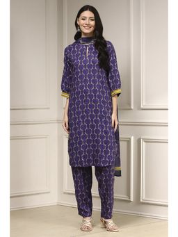 Biba - Women Purple Straight Printed Co-Ord Set