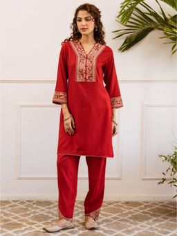 Autumnlane - Kabool Vermi Embroidery Co-Ord Set