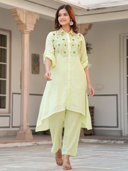 Autumnlane - Tiara Sage Embroidery Cotton Kurta and Pant