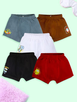 KiddoPanti - Boys Solid Boxer Shorts (Pack of 5)