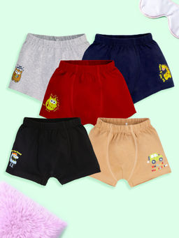 KiddoPanti - Boys Solid Boxer Shorts (Pack of 5)