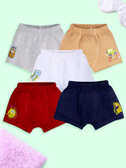 KiddoPanti - Boys Solid Boxer Shorts (Pack of 5)