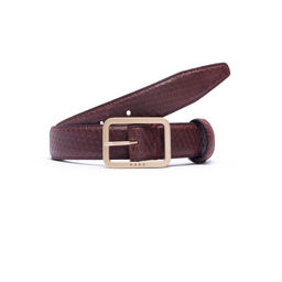 Rare Rabbit - Dudly Cherry Maroon Leather Belts