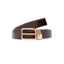 Rare Rabbit - Saint Primary Brown Leather Reversible Belts