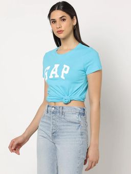 GAP - Womens Blue Classic Crew Neck T-Shirt