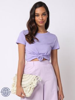 GAP - Womens Lavender Essential Crew Neck T-Shirt
