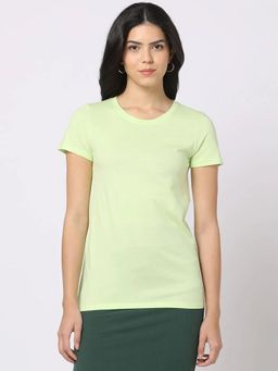 GAP - Womens Green Half Sleeves Round Neck T-Shirt