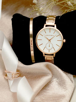 Joker and Witch - Joker & Witch White Stainless Steel Watch and Bracelet With Ring (Set of 3)