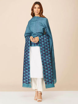 Fabindia - Indigo Silk Print Dupatta