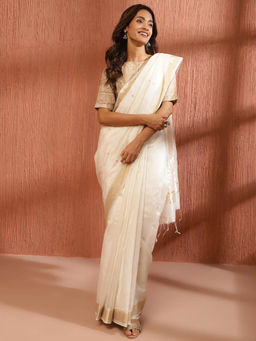 Fabindia - Natural Cotton Silk Blend Chanderi Saree