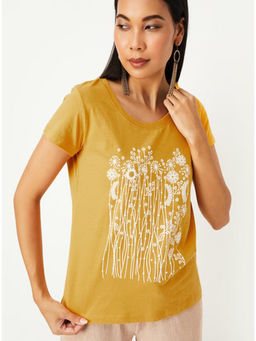 max - Gold Printed Cotton T-shirt