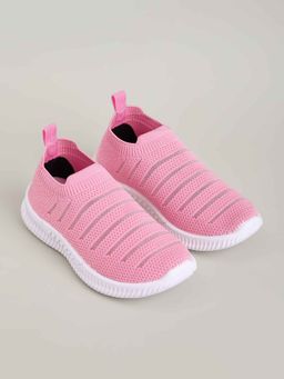 Hopscotch - Textured Slip-Ons Pink Sneakers