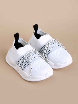 Hopscotch - Textured Slip-Ons White Sneakers