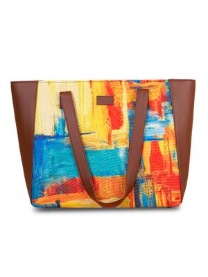 Buy Zouk Women Handcrafted Abstract Print Side Tote Bag & Handbag