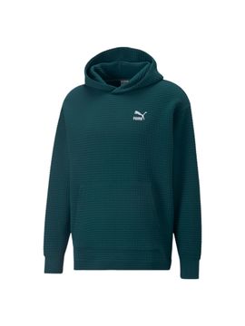 puma classics quilted men green hoodie