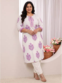Extra love by Libas - Women White Printed Cotton Kurta