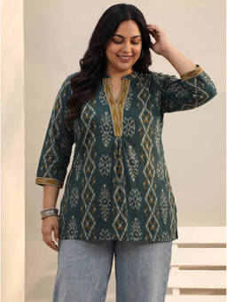 Extra love by Libas - Women Green Printed Cotton Kurti