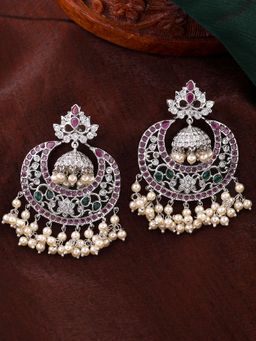 Estele - Gold Plated CZ Fascinating Designer Earrings with Pearls for Women